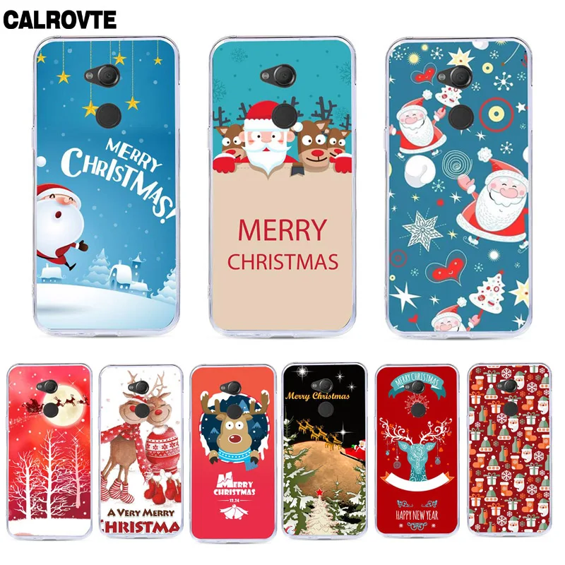 

Cute Cartoon Christmas Phone Case For Sony Xperia XA XA1 XA2 Ultra Plus XZ XZ1 Compact XZ2 Premium L1 M2 XZ3 Soft TPU Cover