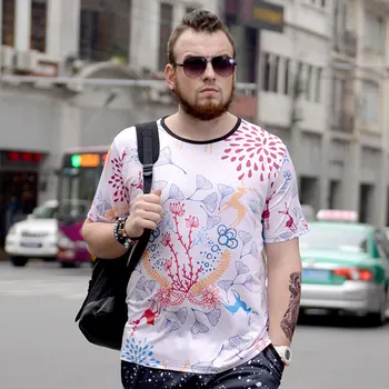 

Europe and the United States to increase the trend of T-shirt men's large size men's Ice silk Short-sleeved t-shirt Size 5XL 6XL