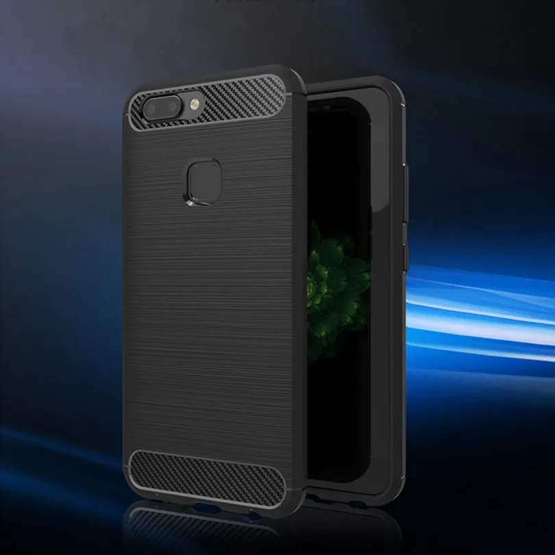 Elivebuy Cellphone Cover Carbon fiber drawing wire frame Housing For Vivo X20 Plus Silicone Protection Cases |