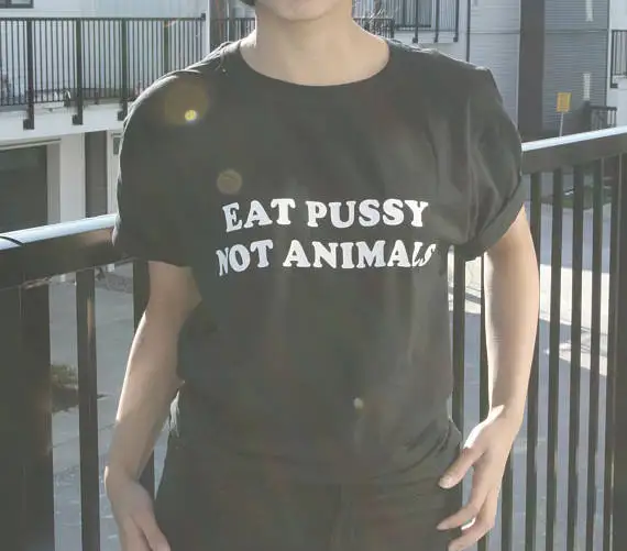 Футболка OKOUFEN eat pussy not Animal модная женская/мужская футболка унисекс tumblr хлопковая