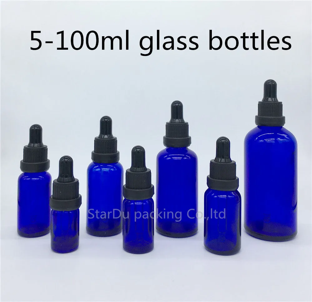 Download 5ml 10ml 15ml 20ml 30ml 50ml 100ml blue Glass Dropper Bottle,blue Glass Essential Oil Bottle ...