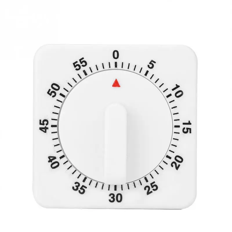 

60 Minutes Kitchen Clock Timer Count Down Alarm Reminder White Square Mechanical Timer for Digital Kitchen Timer