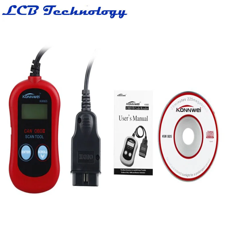 

Hot Selling KW805 OBD II Car Code Readers Diagnostic Scanner Tool Automobiles Vehicle Scan Tools With Retail package