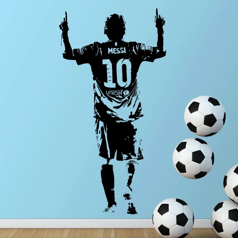 Лионель Месси FC виниловые наклейки на стену фреска детская комната футболист украшения для спальни футбольные наклейки "Звезды" футбольный вентилятор B108