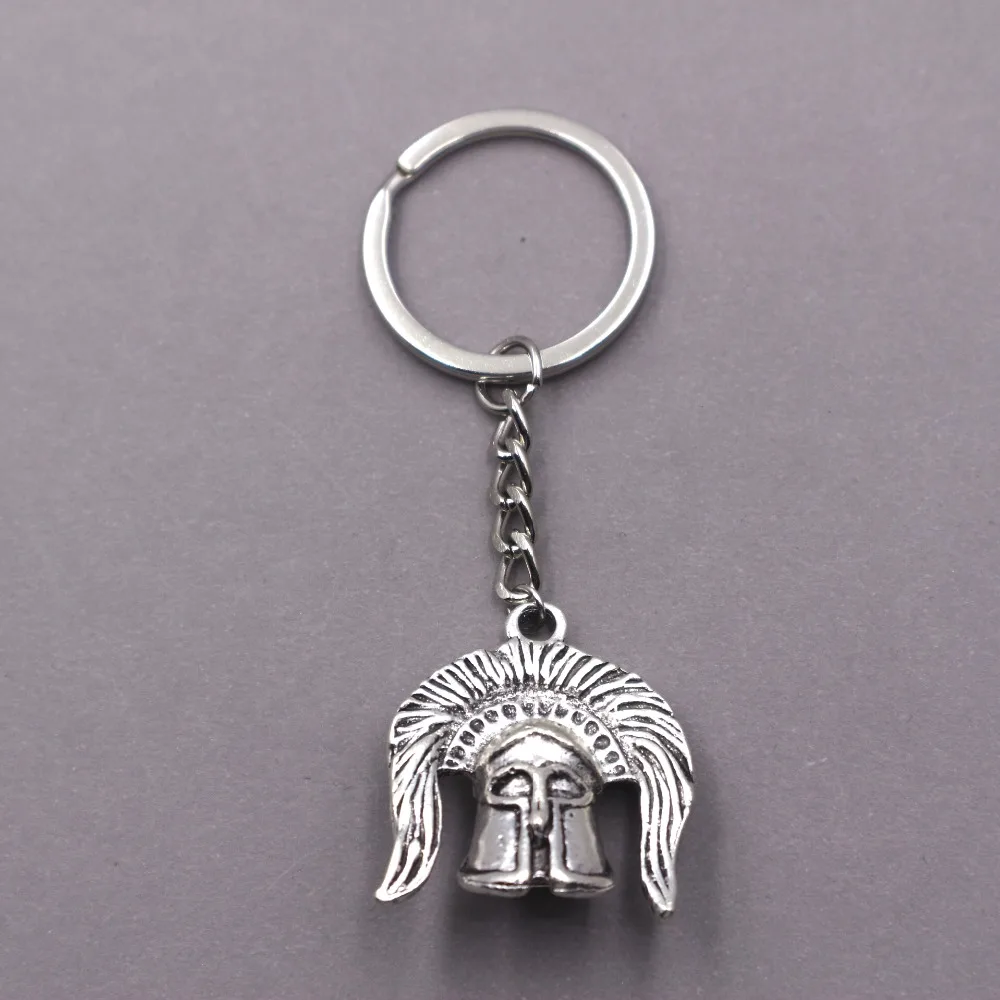

New Fashion Keychain Spartan Helmet keychain DIY Jewelry Car Key Chain Ring Holder For Gift