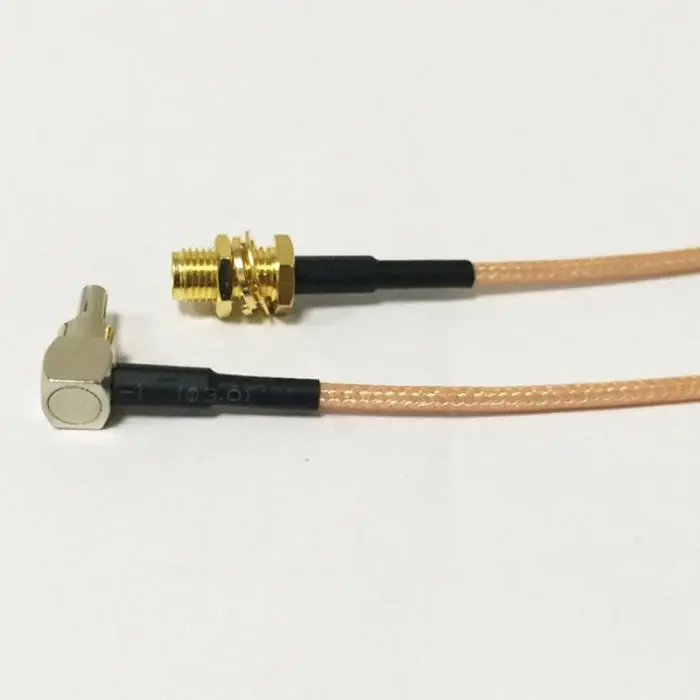 New SMA Female Jack Connector Switch CRC9 Male Plug Right Angle Convertor RG316 Cable 15CM Adapter HUG-Deals