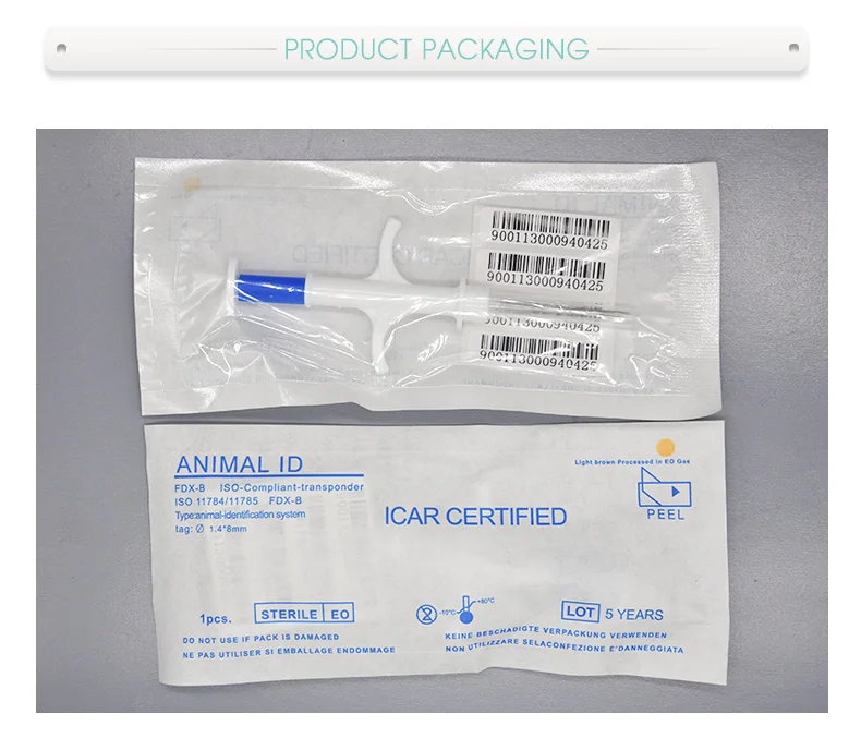 (80 шт.) Rfid животных ID инжектор кота собаки шприц с микрочипом животного метки rfid инъекционные EM4305 микрочипы для животных