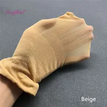 Malla elástica para peluca, malla negra tejida, color negro y Beige, 12 unidades