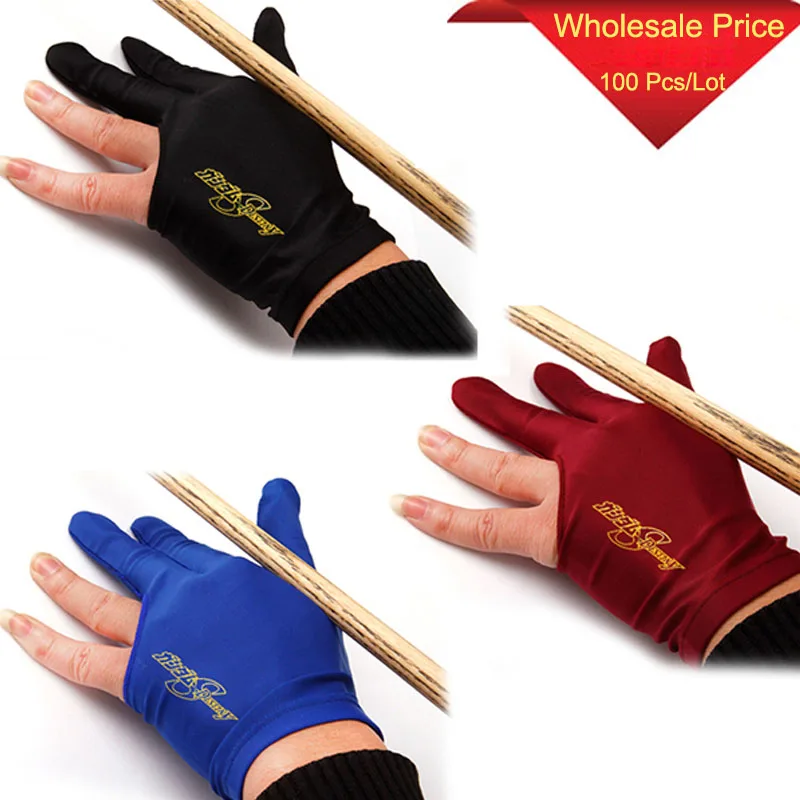 

Wholesale Price 100 Pcs/lot High Quality Pool Billiard Gloves Yoyo Snooker Accessories Lycra High Elastic Three Fingers China