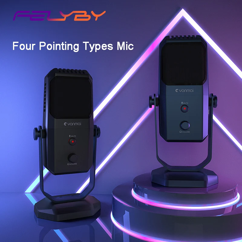 FELYBY профессиональный конденсаторный микрофон USB для записи игр подкастинга
