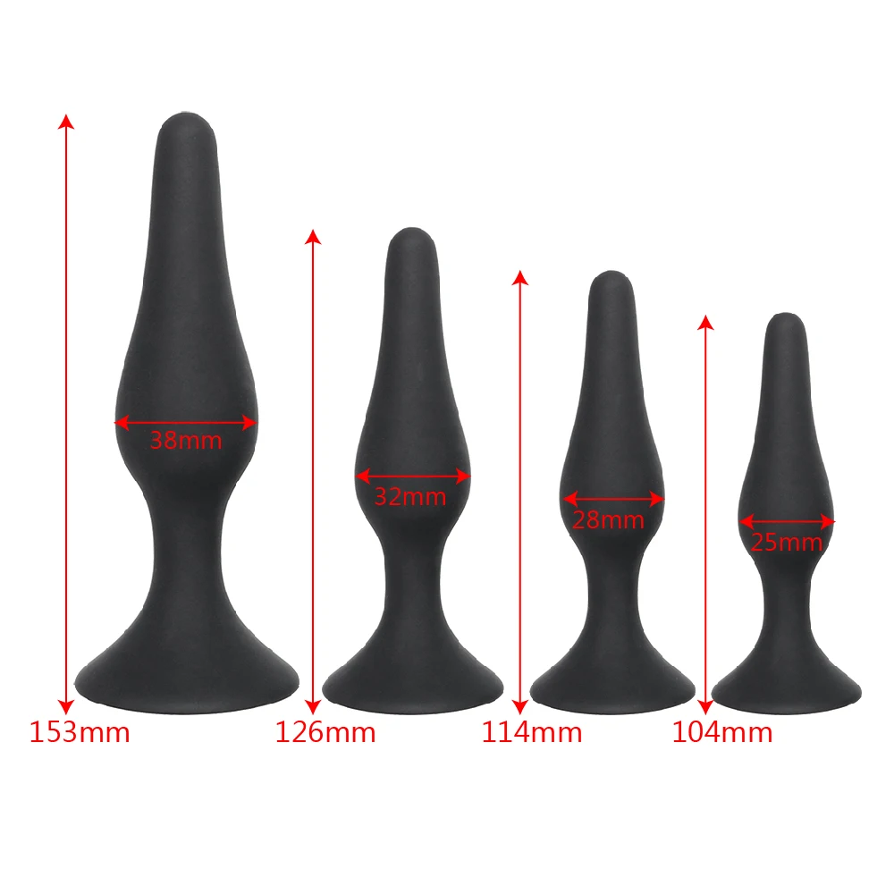 IKOKY Black Butt Plug for Beginner Erotic Toys Silicone Anal Plug Adult Products Anal Sex Toys for Men Women Prostate Massager 8