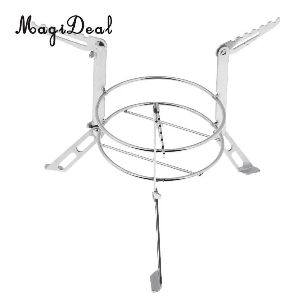 Folding Alcohol Stove Stand Rack Spirit Burner Base Bracket Stainless Steel