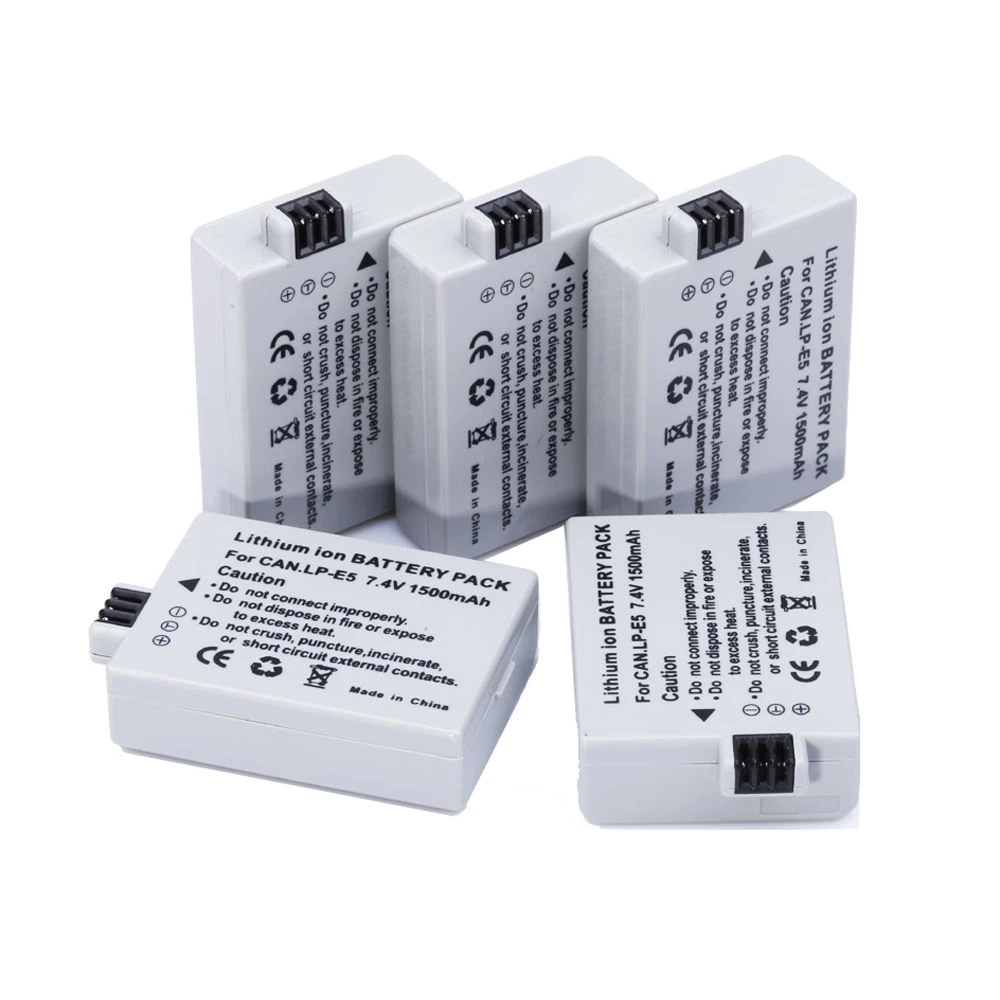 Buy 5pcs 1500mAh LP E5 LPE5 LP E5 digital Camera