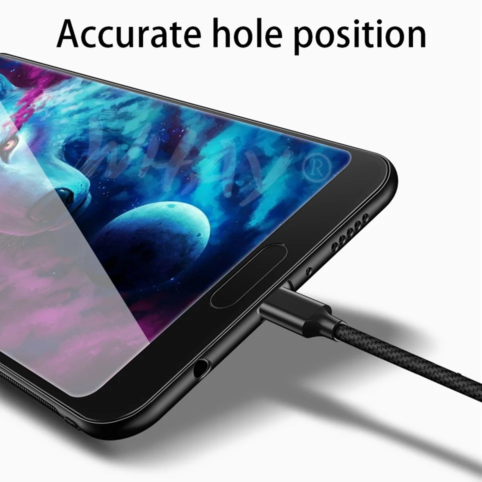Fitted Case For Huawei Nova 3 Luxury Pattern Glass Coque For P20 Pro P Smart  Mate P20 10 Lite Honor 7 10 9 Lite Y6 2018 Cover   (15)
