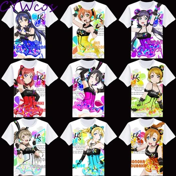 

Love Live All Member Cosplay T-shirt Nozomi Eli Hanayo Umi Maki Kotori Honoka Nico Rin Games Cyber Anime Print Male Summer Shirt