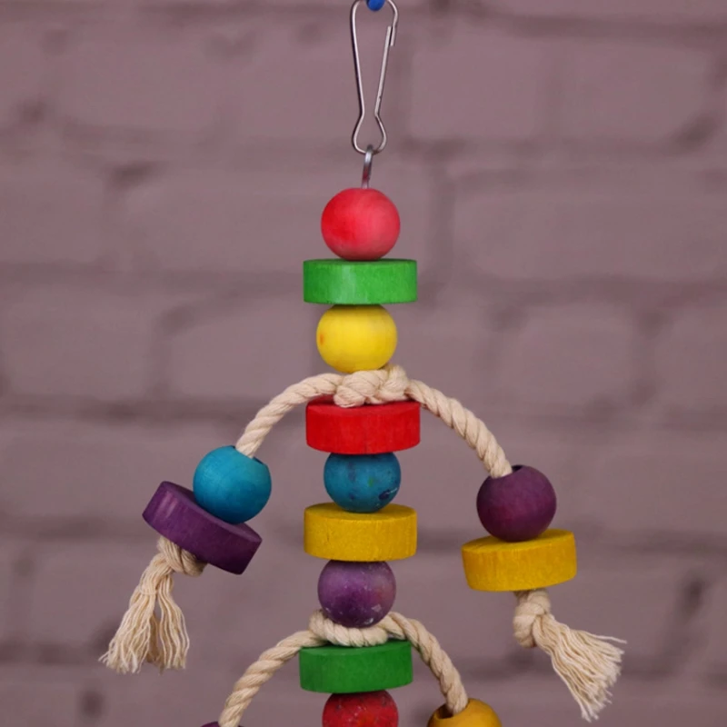 1 шт игрушечные попугаи Деревянный Разноцветные бусы с колокольчиками для Игрушки для птиц попугай звонкое подвесная клетка аксессуары