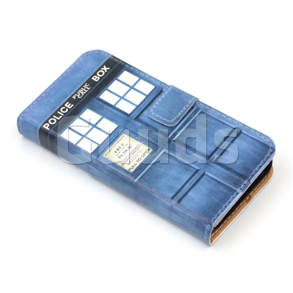 Police Box Leather Wallet Case for iPhone 5c