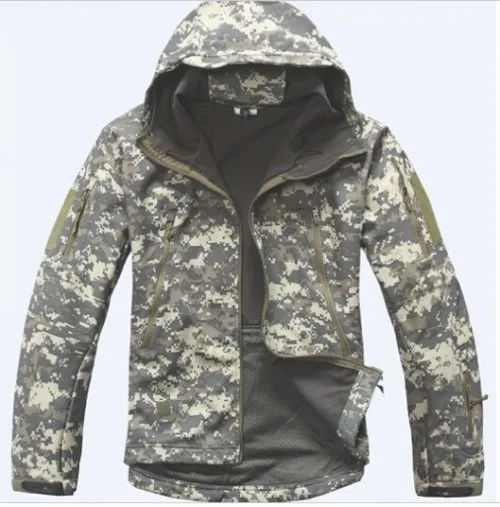 Модернизированная Тактическая Военная куртка из кожи акулы, флисовая куртка V4, водонепроницаемая флисовая куртка, Мужская армейская куртка с капюшоном - Цвет: picture color