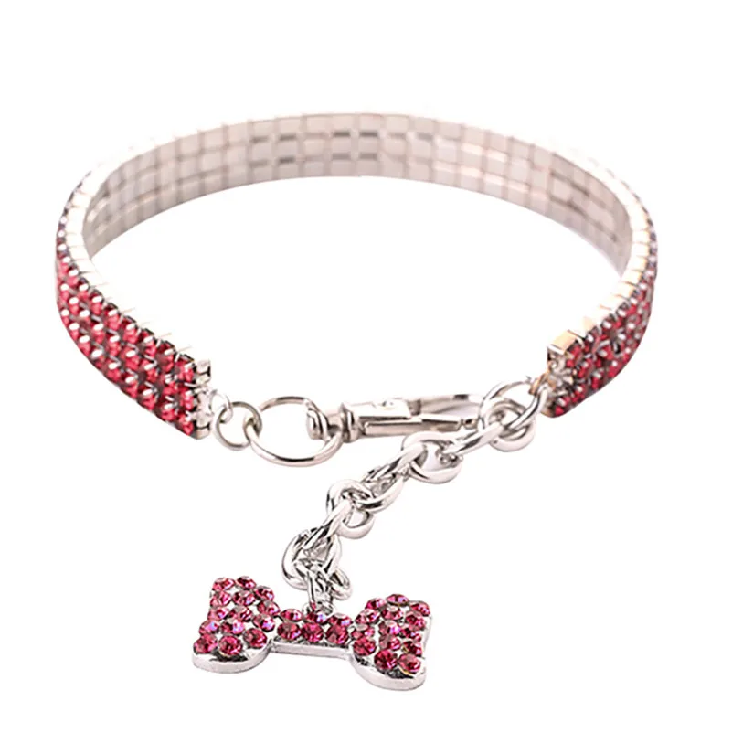 Full Rhinestone Chocker Dog Necklace Collar Pendant for Pet Puppy Small Dogs Cats Party Decor Dress Up Pet Supplies 40JA22 (15)