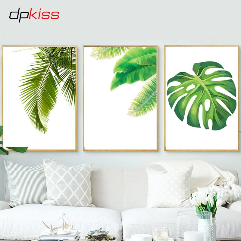 

Dpkiss Green Canvas Painting Leaves Decor Nordic Animals Poster Art Print Poster Wall Art Home Decor Canvas Painting Poster