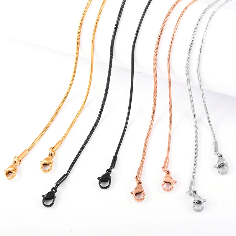 

316L Stainless Steel Snake Chain For Necklace Silver/Gold/Rose gold/Black Multil-color Necklace Chain For Pendant