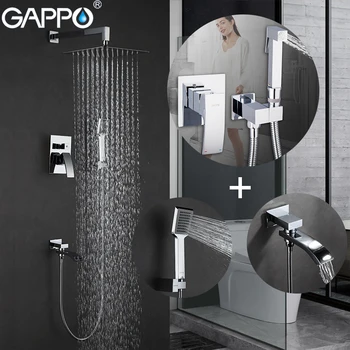 Online GAPPO Shower Faucets Rain Shower Set Bath Rainfall Shower Mixer Bath Faucet Tap Mixer Shower System Sanitary Ware Suite