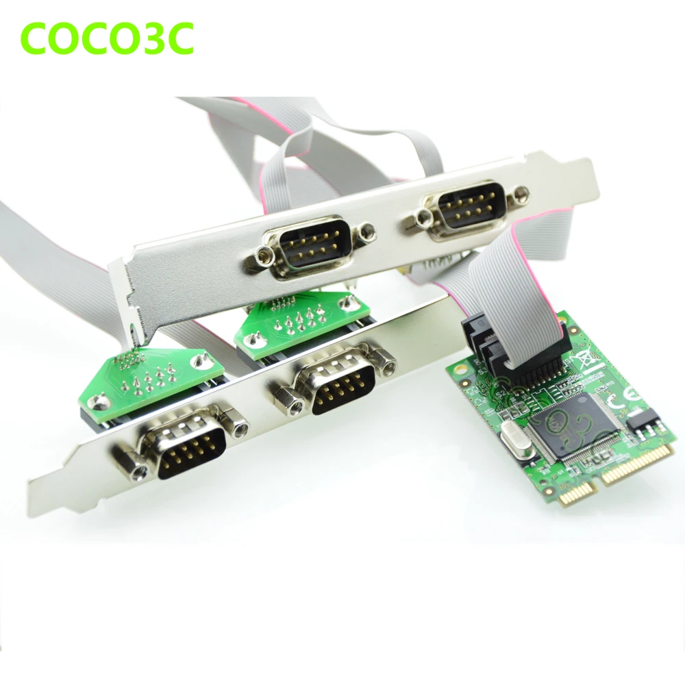 Mini Pci Express 4 Serial Ports Controller Card Mini Pcie To Db9 Rs232 Adapter Mini Pci E Com Card Mcs9904 Card Label Card Usdcard Charm Aliexpress