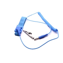 Полиуретановая кожа; цвет ГОЛУБОЙ, разряда анти-статический Антистатический ремешок на запястье