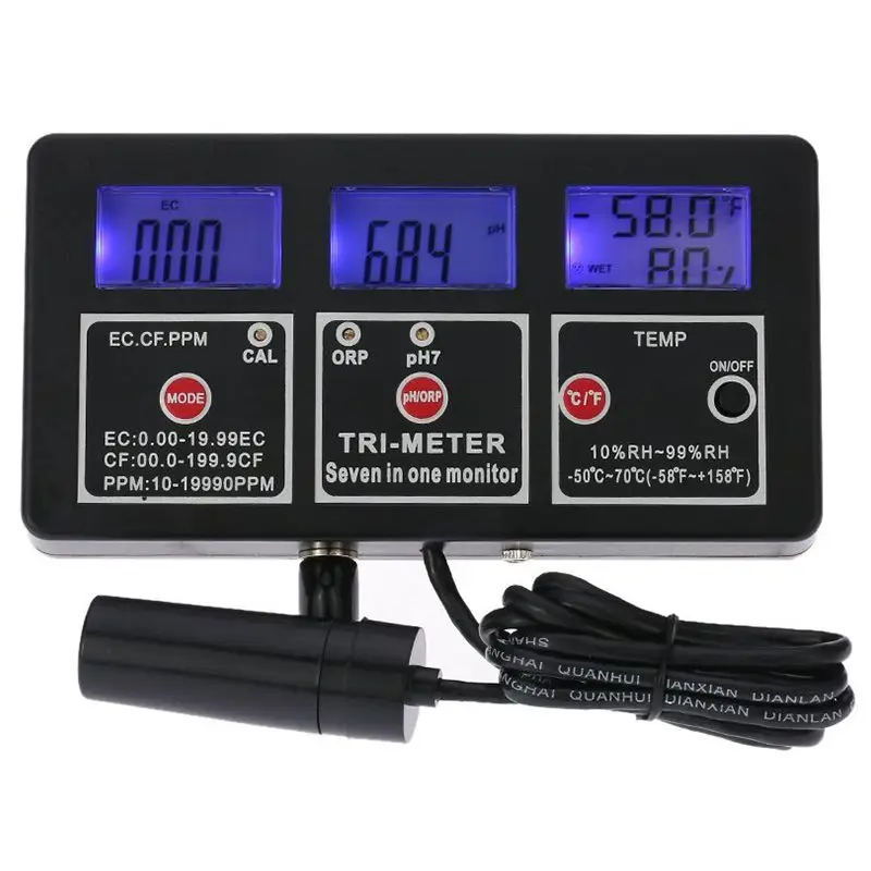 

new professional multi-parameter digital LCD water quality meter with 7-in-1 multi-parameter LCD display