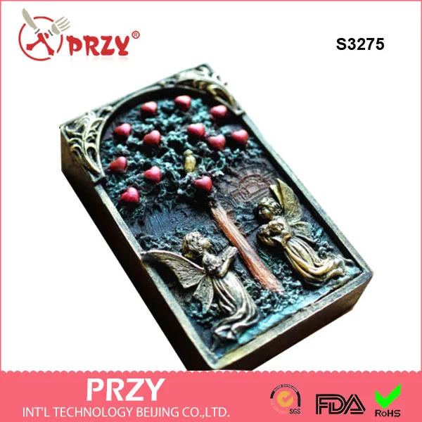 

silicone mold Tree of life handmade soap making mold two angel with the love tree molds clay resin aroma stone moulds