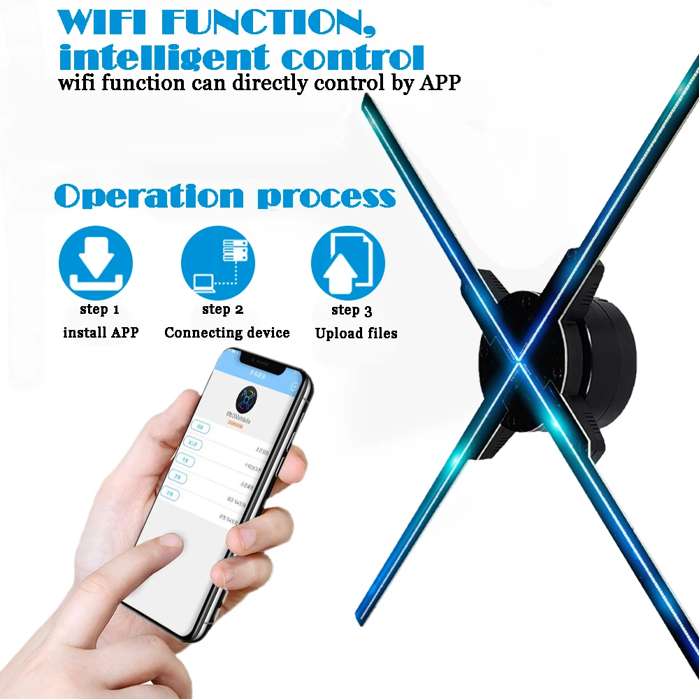 AUSIDA 50cm 3D hologram 512led Wifi cloud LED fan Display Advertising Holographic holograma hologramme ologramma logo projector AUSIDA 50cm 3D hologram 512led Wifi cloud LED fan Display Advertising Holographic holograma hologramme ologramma logo projector