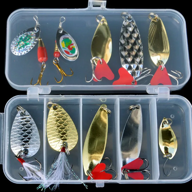 Buy Lot 10pcs Metal Fishing Lures Bass Spoon Crank