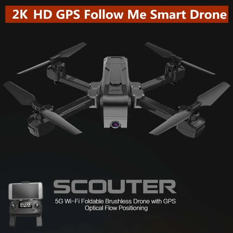 Aerial Photography Brushless GPS Follow Me WIFI FPV RC Drone 5G 1.6KM 2K HD Camera Ultrasonic Positioning Smart RC Quadcopter