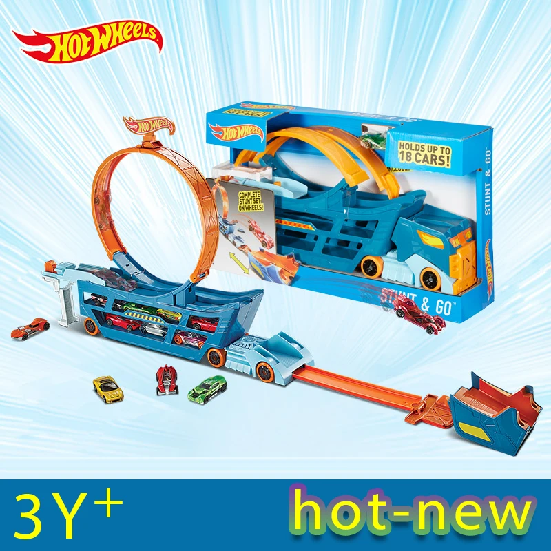 Hot Wheels Stunt N'' Go Mobile TS Move Track Car игрушки развивающие для грузовиков Лучший