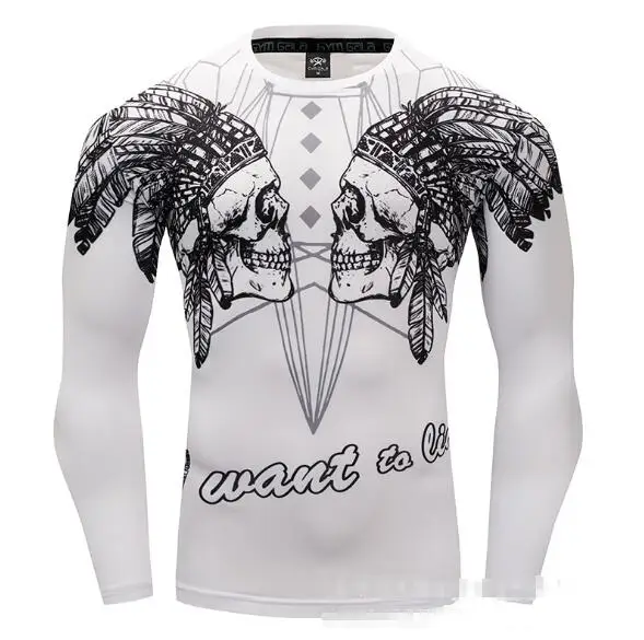 

print superman men's wear long sleeve sports tops fitness men's T-shirt quick-drying clothe