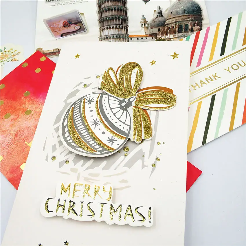 Новинка, цветной Рождественский подарок, шариковые металлические Вырубные штампы для изготовления открыток, Alinacrafts, вырубные штампы для скрапбукинга