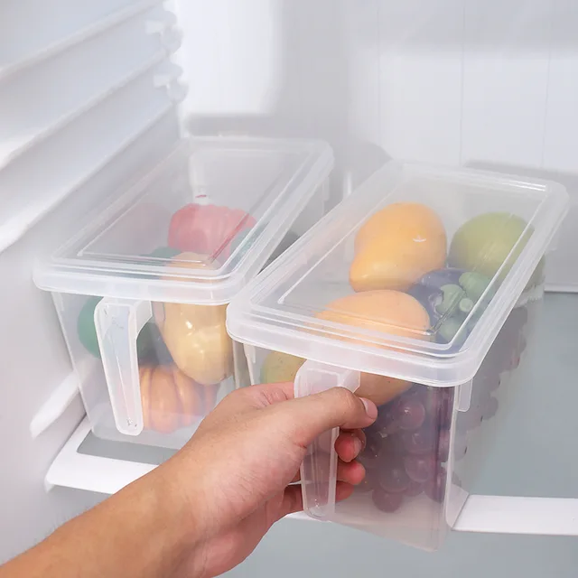 2pcs Lot Fridge Plastic Storage Box With Handle 2pcs Lot Fridge Plastic Storage Box With Handle Cover Fruits