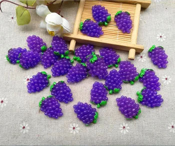 

20Pieces Flat Back Resin Cabochon Artificial Fruit grapes DIY Flat Back Decorative Craft Embellishment Accessories:28*19mm