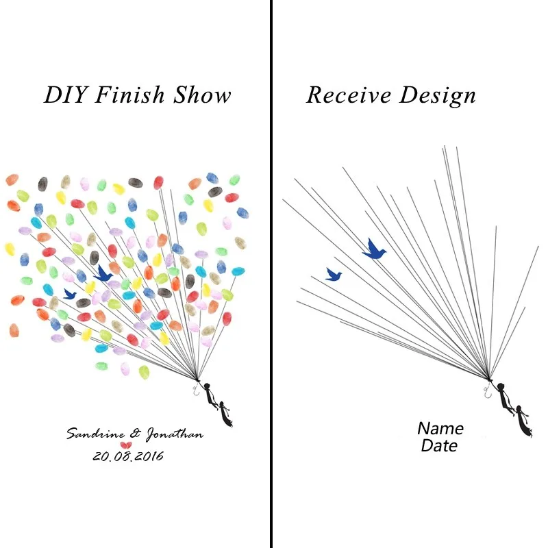 Свадебная Гостевая книга персонализированное свадебное дерево с отпечатками пальцев аксессуары для украшения вечеринок «сделай сам» Свадьба память книга вечерние посещаемость - Цвет: SZ 013