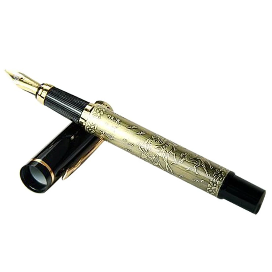 

Wholesale 10pcs of Baoer 507 relief Metal Eight Horses Pen (Green Bronze)