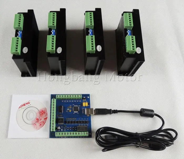 CNC mach3 usb 4-осевой комплект ST-M5045 Драйвер Замена M542 2M542 + USB шаговый двигатель