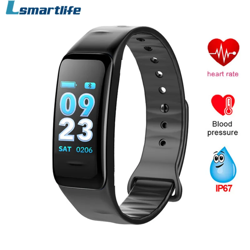 

Lsmartlife C1S Dynamic Color Screen Smart Bracelet Heart Rate Blood Pressure Monitoring Bluetooth Sports Smart Watch Wristband