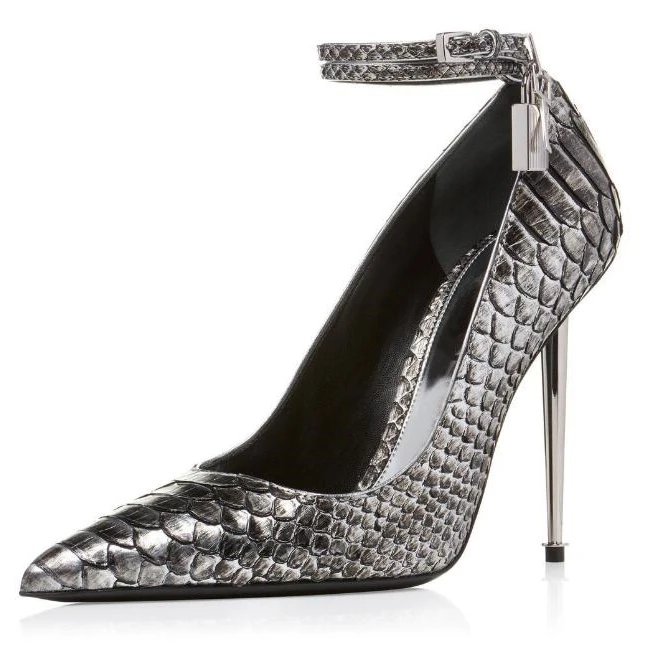 silver grey ladies shoes