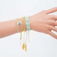 Go2boho сглаза браслет для женщин Perles MIYUKI Браслеты Lucky сглаза ювелирные изделия ручной работы женские летние пляжные