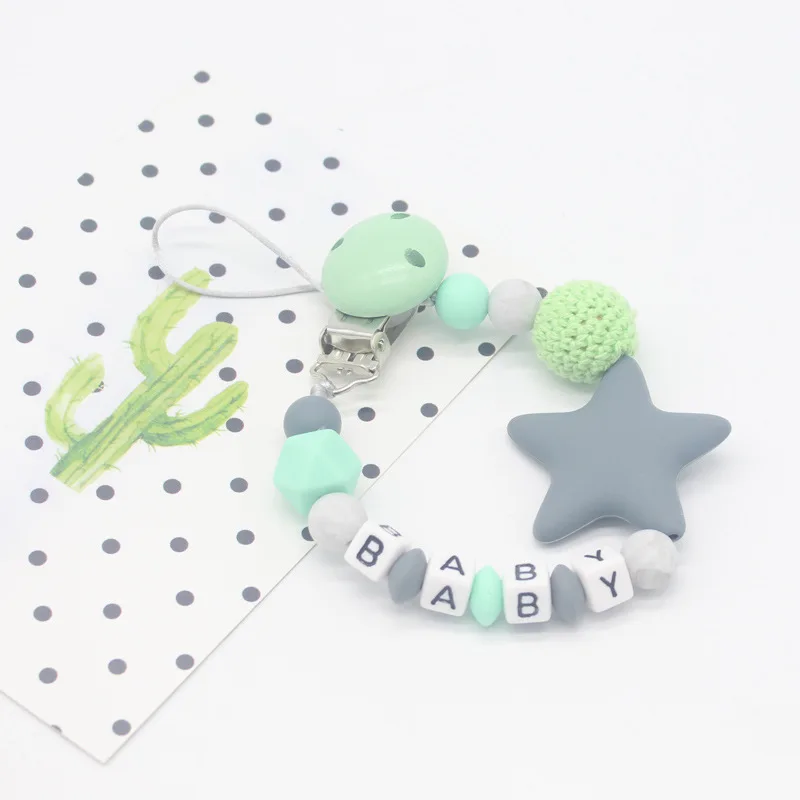Mambobaby DIY Silicone Baby Pacifier Clips Funny Pacifier Chain with Mouse Holder for Baby Teething Soother Chew Toy Dummy Clips