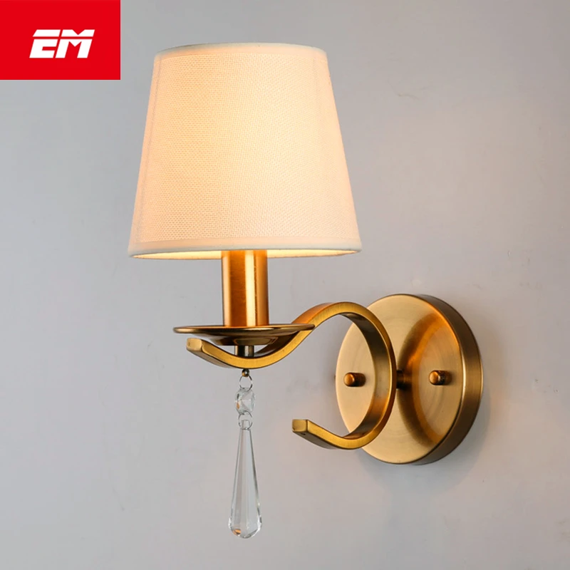 Классический винтажный Хрустальный настенный светильник, прикроватный золотой настенный светильник, хрустальное настенное бра E14, светодиодная лампа для чтения в спальню AC110~ 220V ZBD0022