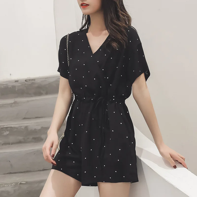 Big Size XL-5XL Rompers Women Jumpsuit Chiffon Playsuit Feminino 2019 Summer Short Sleeve V Neck Short Overalls Female Clothes Big Size XL-5XL Rompers Women Jumpsuit Chiffon Playsuit Feminino 2019 Summer Short Sleeve V Neck Short Overalls Female Clothes