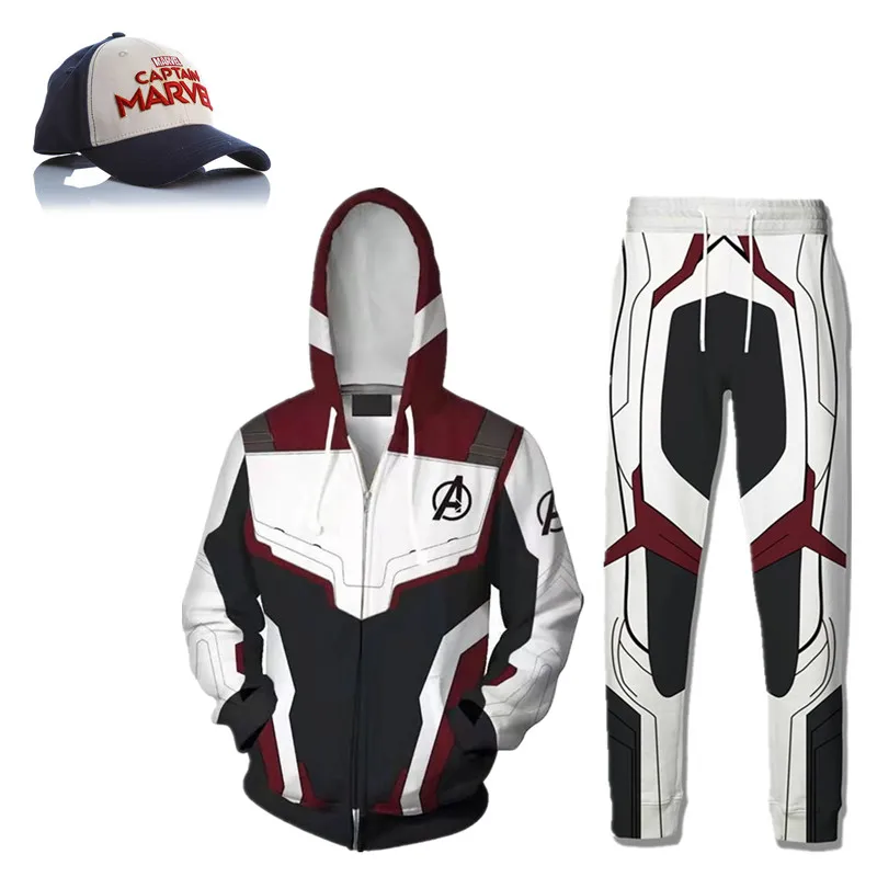 Avengers Endgame Quantum Realm Sweatshirt Jacket Advanced Tech Hoodie Cosplay Costumes superhero Iron Man Hoodies suit Hat Cap