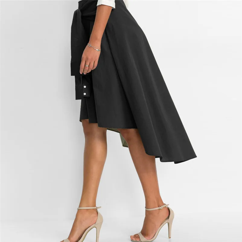 HOT sell Fashion 2018 Summer style skirts womens Flared Knee Length Skater Skirt Ladies Mini Office Work Skirt Femme Saia Y10#N (14)