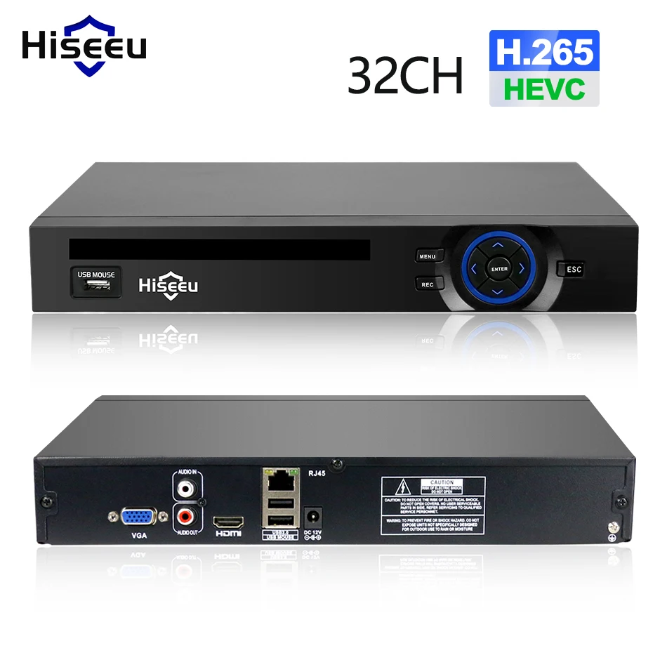 Hiseeu 2HDD 25CH 5MP 32CH 1080P 8CH 4K CCTV H.264/H.265 NVR DVR сетевой видеорегистратор Onvif 2,0 для ip-камеры 2 SATA XMEYE P2P